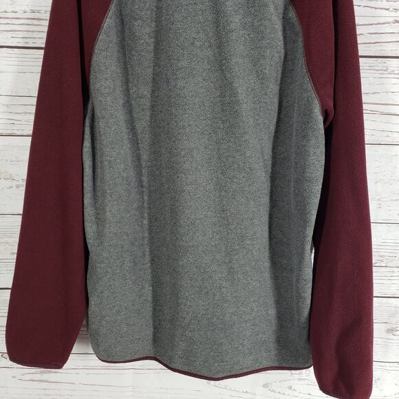Aeropostale Men's Maroon Gray 1/4 Zip Fleece Sweatshirt1 Jacket Size XL - Picture 10 of 15